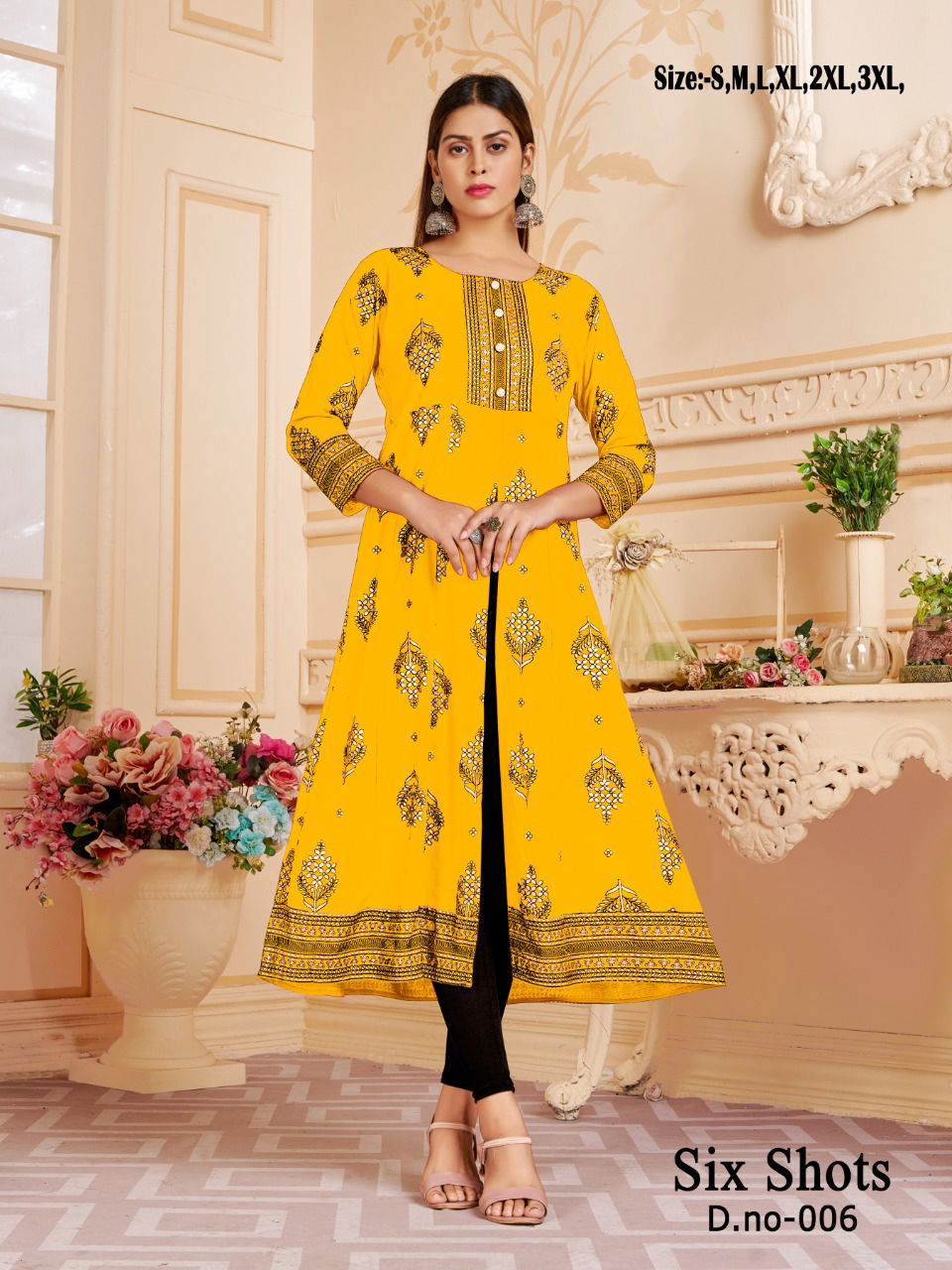 Six Shots 001-008 Party Wear Kurtis Catalog